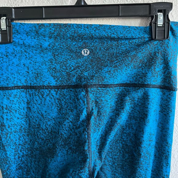 Lululemon Women's Wunder Under Pant III Leggings Luon Spray Jacquard Blue Size 4 - Picture 8 of 9